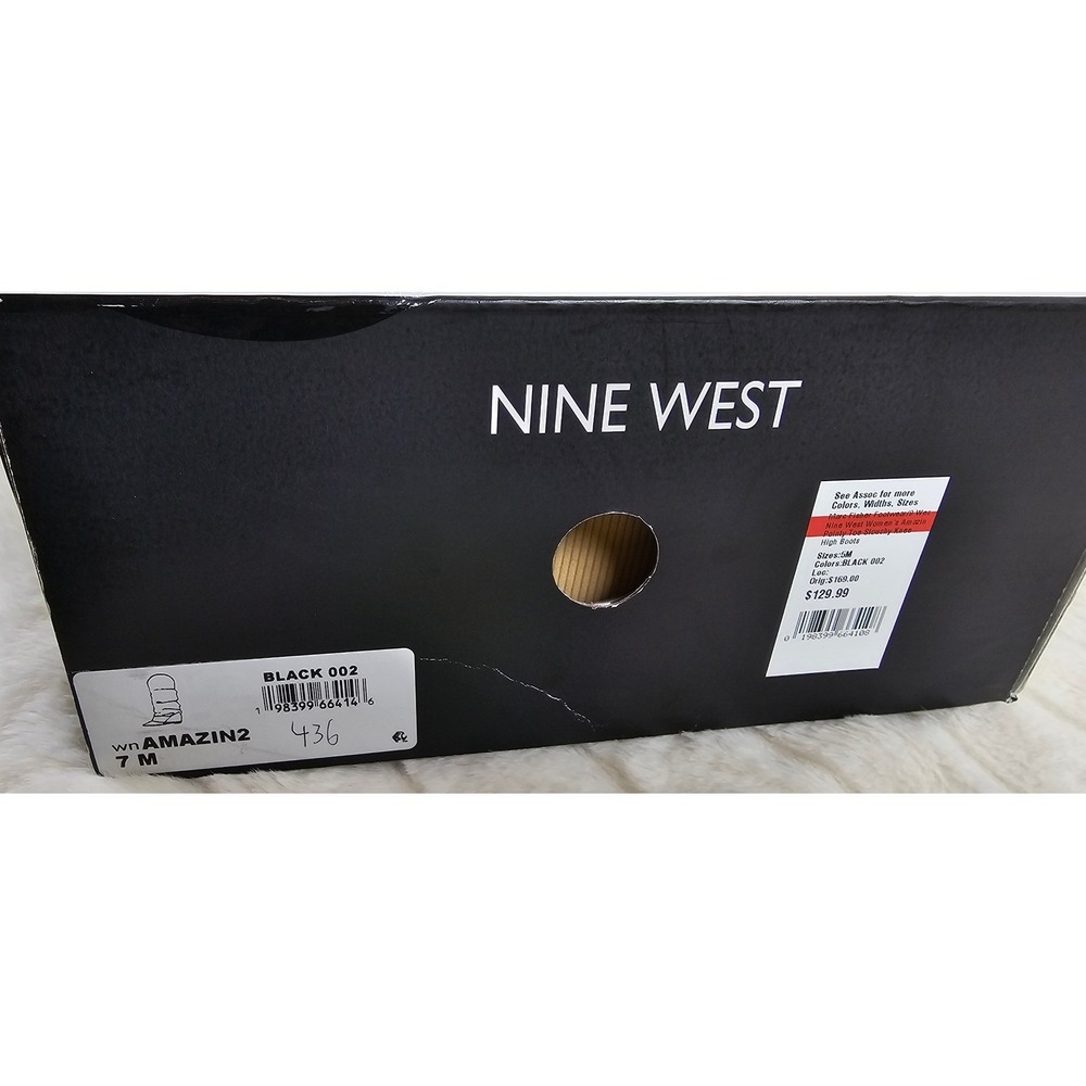 Nine West Amazin2 Black Suede Pointed Toe Slouch High Boots Size 7M - Picture 7 of 7
